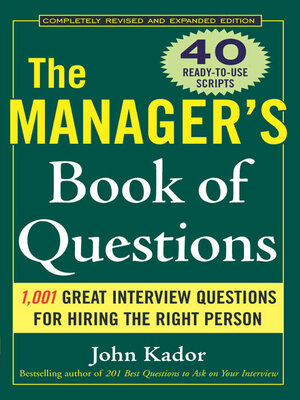 cover image of The Manager's Book of Questions